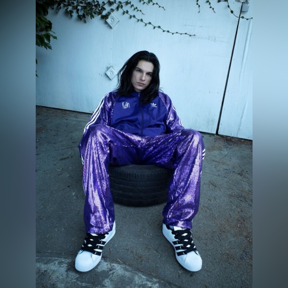 Adidas x Korn purple sequin track suit 💜